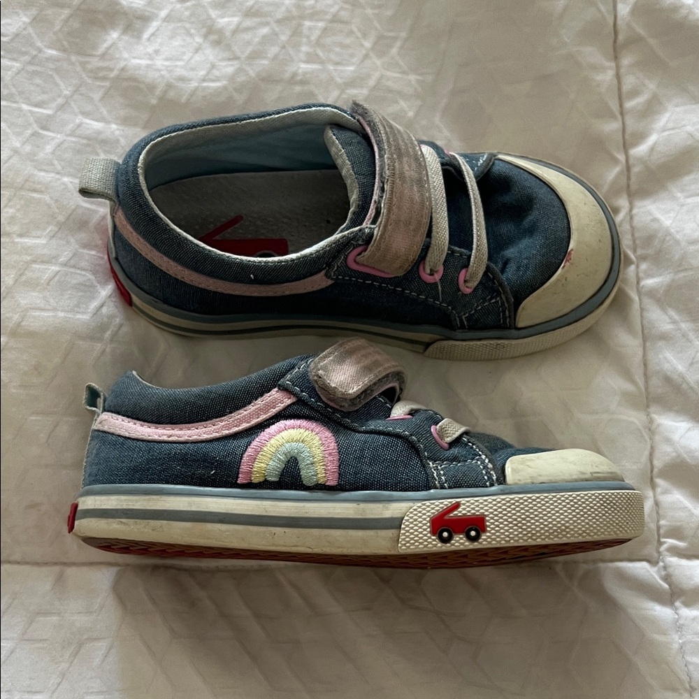 See Kai Run Denim and Pink Baby Sneakers